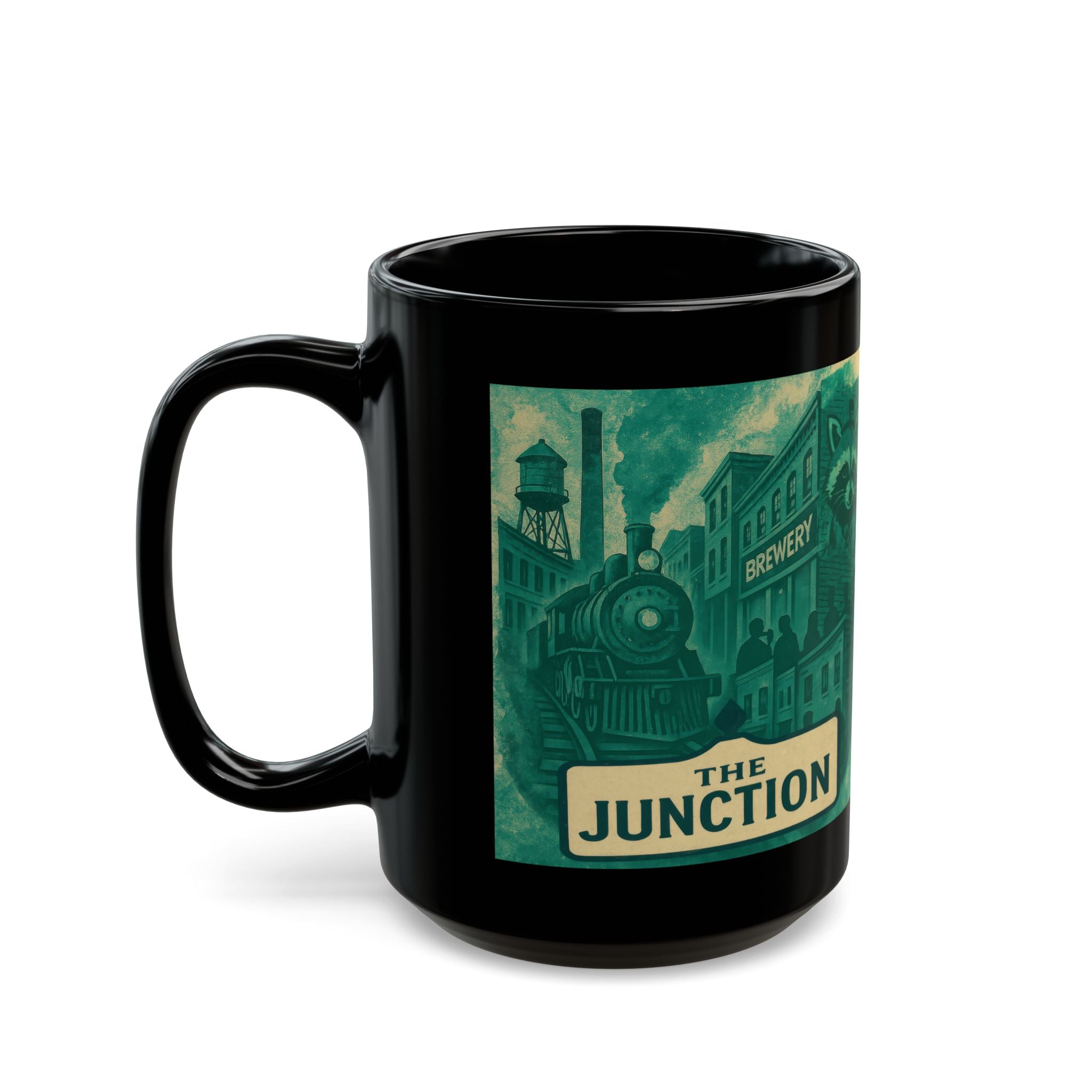 The Junction - Black Glossy Mug
