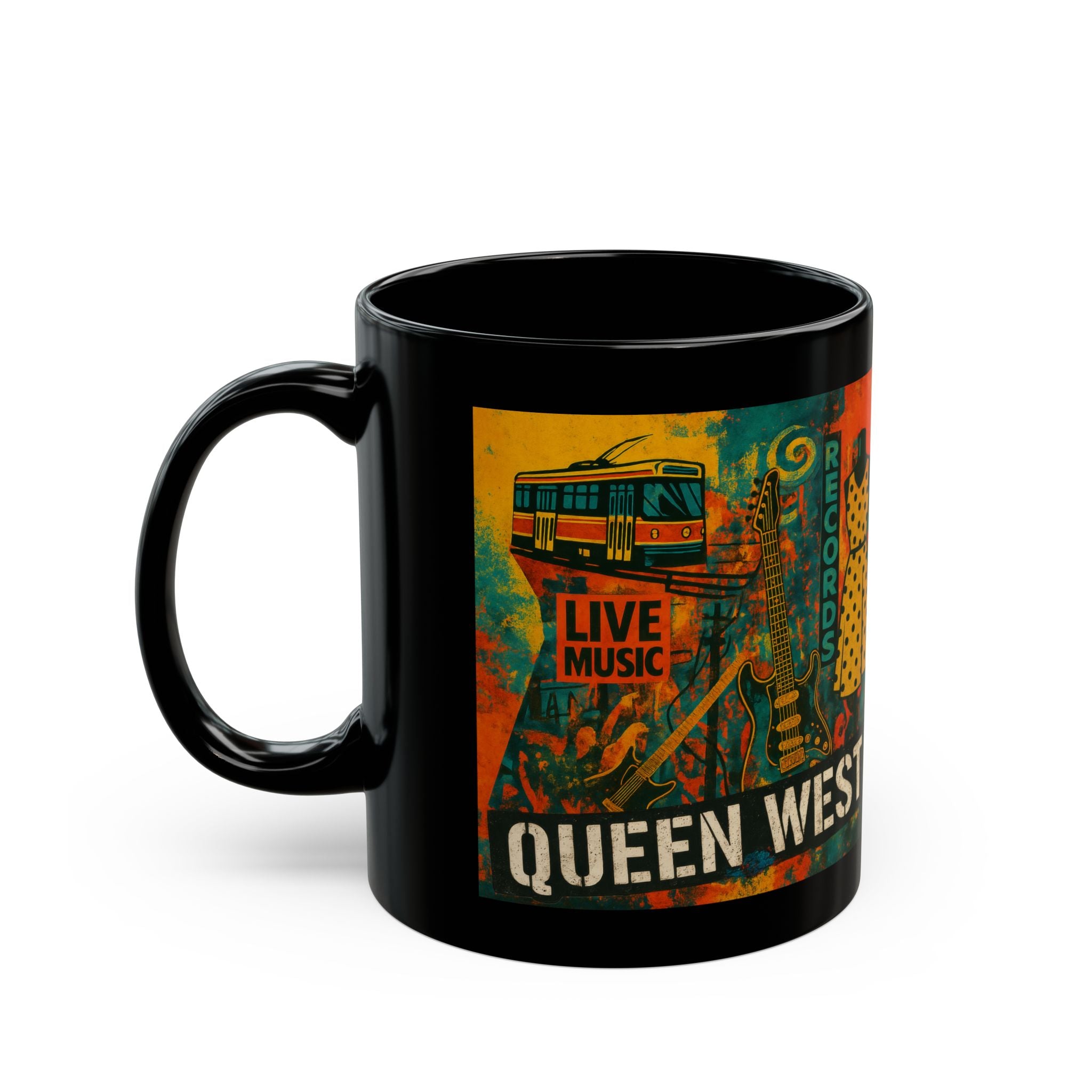 Queen West - Black Glossy Mug