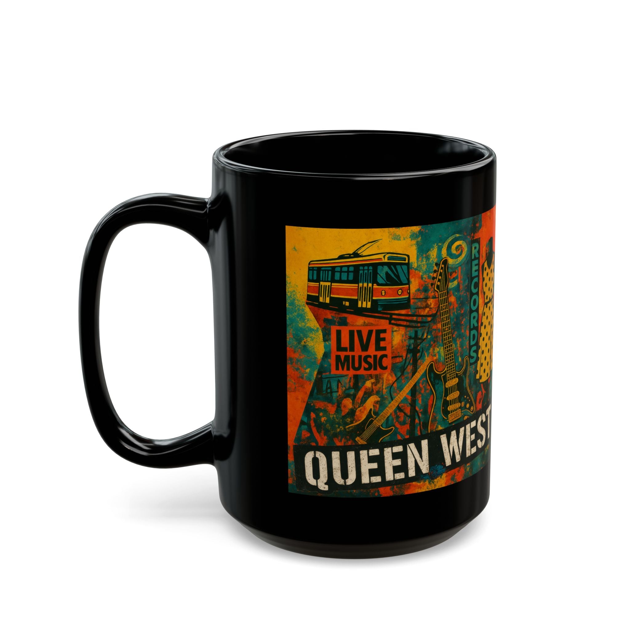 Queen West - Black Glossy Mug