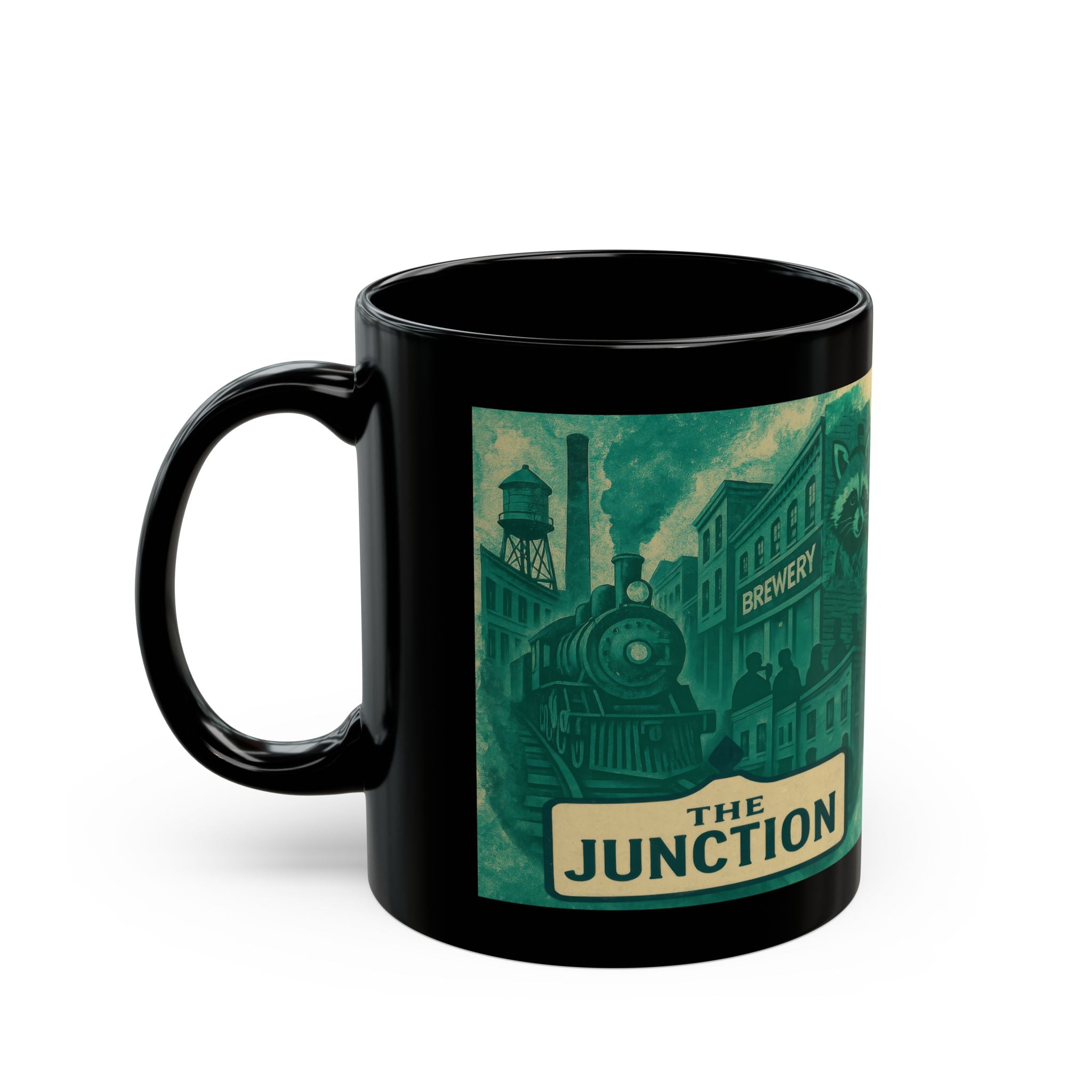 The Junction - Black Glossy Mug